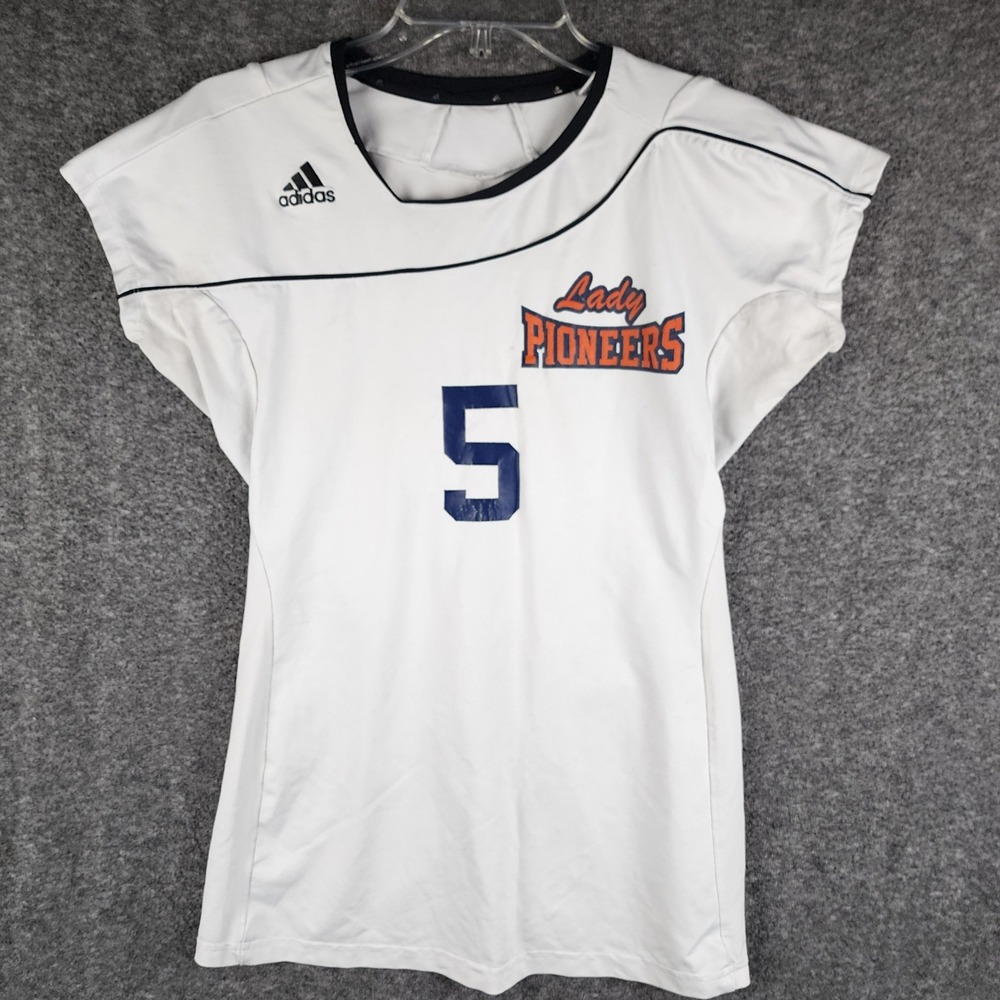 Lady Pioneers Adidas Jersey Womens Medium White ClimaCool Volleyball Sport #5